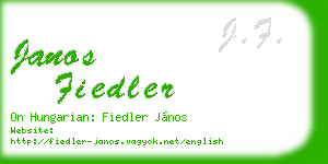 janos fiedler business card